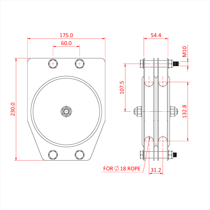 150mm Standard PulleysRope Doughty Engineering