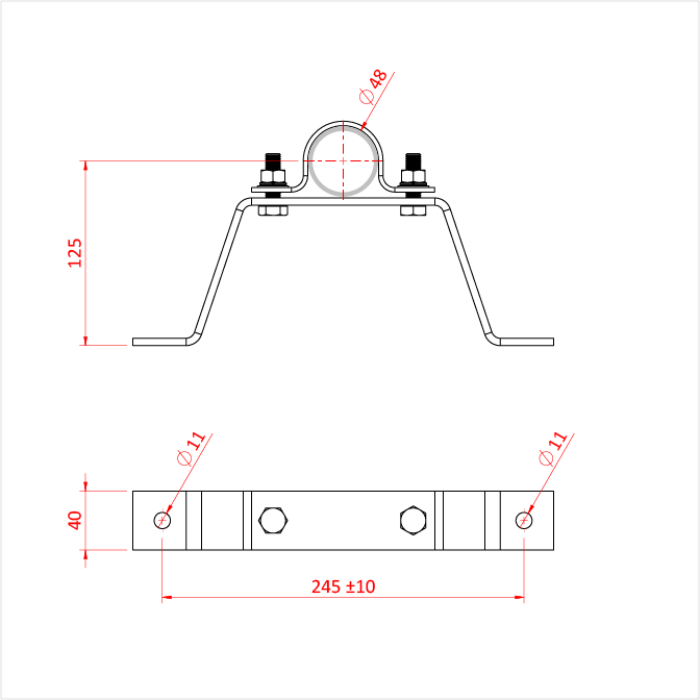 Pipe To Wall BracketSmall Doughty Engineering