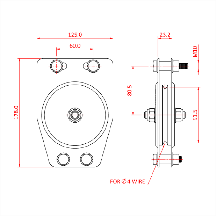 100mm Standard PulleysWire Rope Doughty Engineering